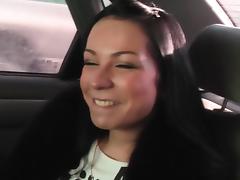 Emmy in hot girl gives head to a horny guy in his car