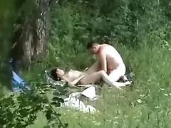 Hot sex of my boyfrend and his hot excited GF in forest