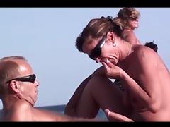 French nudist beach handjob blowjob brunette voyeur
