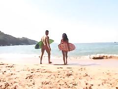 After Surf  Hot Anal in the Beach