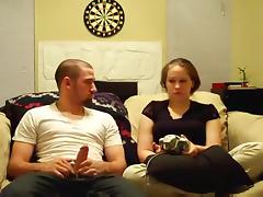 Hot amateur porn of a video-games-loving couple