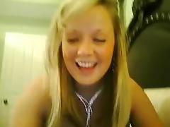 Busty golden-haired  immature fucks herself on web camera