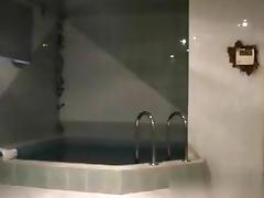 Hidden camera records pair having sex in baths
