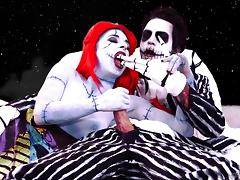 Couple in Nightmare Before Christmas cosplay fucks