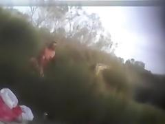 Voyeur tapes 4 people swinging in nature