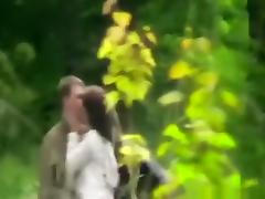 Voyeur captures a girl couple  having sex in nature