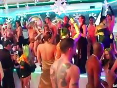 Party girls dancing to the music and fucking guys in a club