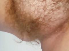 wife drying her hairy pussy,tits after shower