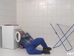 MMV FILMS German Mom draining the plumber