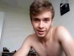aaron shows and wanks his cock  in webcam