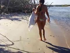 Brazillian couple having fun on the beach Part 2