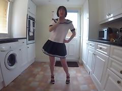 Wife in School uniform Dancing Striptease