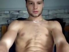 Canadian handsome boy with big cock cums hot hairy ass