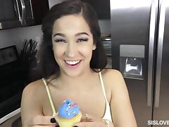 Bosomy Annika Eve enjoying a delicious pulsating schlong