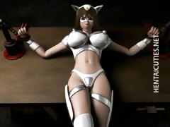 Hottie 3D hentai slave gets tied up