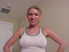 Cutie Allison Pierce show a sexy warm up and stretch out of her body