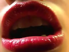Lipstick videos. Fascinating ladies with juicy lipstick easily find partners for rough fucking