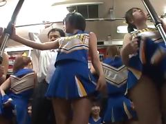 Japanese Cheerleaders Having Sex with Many Guys in Subway