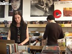 Brunette Jackie Tiefenbacher Gets an Anal Threesome in Music Store