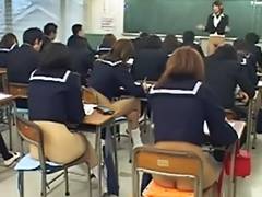 Public sex with hot Asian schoolgirls during an exam