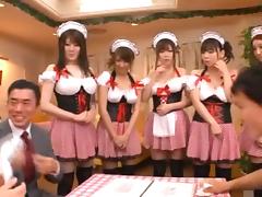 Sexy Japanese maids get fucked by their master and his buddies
