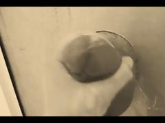 homemade gloryhole handjob with big cumshot