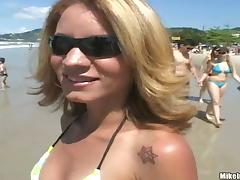 Slender blond milf from Brazil is loving it big