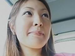 Japanese cutie masturbates her puss outsoors