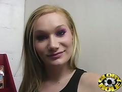 Interracial gloryhole action with slim blonde bitch Katie Ray