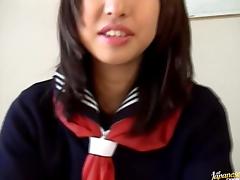 Kaori cum on tit in school uniform