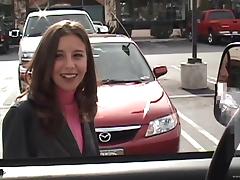 Kelly Kline gives head in a car and gets banged doggy style