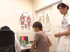 Slutty Japanese Nurse Gives The Doctor A Nasty Blowjob