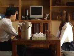 Voyeur Cam Captures Chika Eiro Having Sex In Her Schoolgirl Outfit