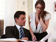 Brooklyn Chase seduces her boss and fucks him in his office