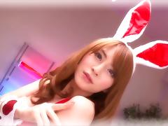 cosplay bunny sucks his cock